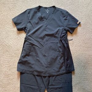 Med Couture Plus One Maternity Scrub Set Pewter Gray